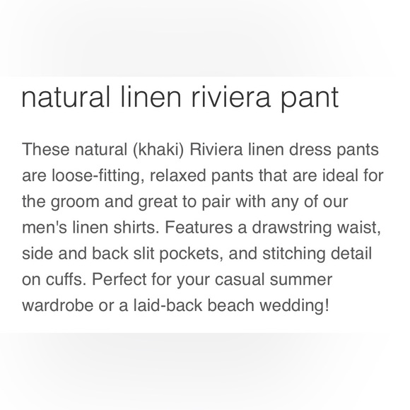 Island Importer Men’s 100% Linen Riviera Pants NWT Sz S-28 - Picture 12 of 16